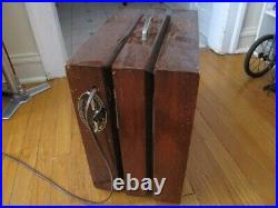 Antique Electric Fan Mathes Cooler 4 Speed Original Metal Wood Vintage USA Made