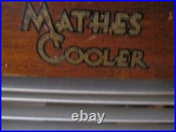 Antique Electric Fan Mathes Cooler 4 Speed Original Metal Wood Vintage USA Made