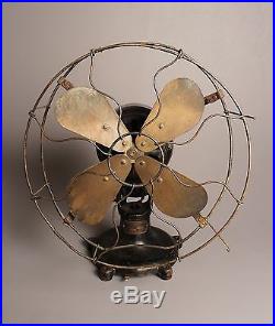 Antique Electric Fan, Peerless Tab-Foot Electric Fan, Brass Blade Fan
