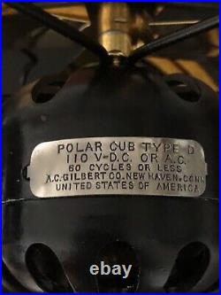 Antique Electric Fan Polar Cub type D the cast aluminum type runs strong 6