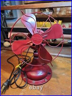 Antique Electric Fan Vintage Old Gilbert Red Works