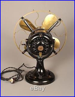 Antique Electric Fan, Westinghouse Tank 60677, Brass Blade Electric Fan