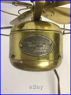Antique Electric Fort Wayne All Brass Fan Restored Works