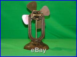 Antique Electric Manhattan Battery Power Brass Fan Early 1900 Motor