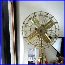 Antique Electric Royal Navy Pedestal Floor Fan with Tripod Stand Corner Decora