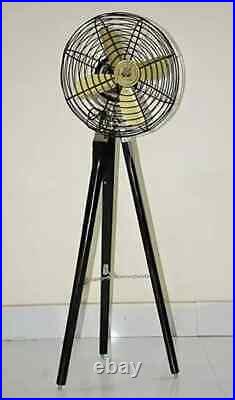 Antique Electric Tripod Fan With Black Stand Nautical Floor Fan Vintage Style