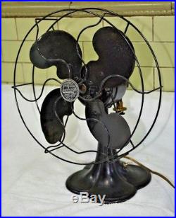 Antique Electric fan Emerson Seabreeze 3250B 1936 10 steel blade -Works PERFECT