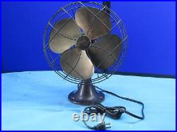 Antique Emerson 10 Oscillating1 Speed Brass Blade Fan 6250-H Nice Cond Works
