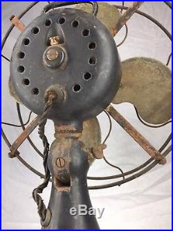 Antique Emerson 26646 Non-oscillator Brass Blade Electric Fan