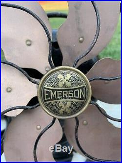 Antique Emerson 3 Speed 12 6 Brass Blades Working