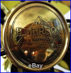 Antique Emerson 6-Brass Blade 12-in, Model 71666 3-spd Oscillating Fan