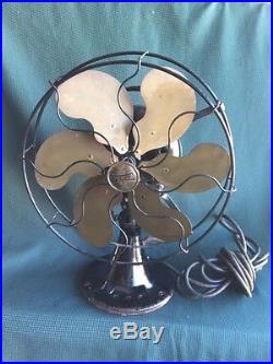 Antique Emerson 6 Brass Blade Oscillating Fan