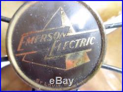 Antique Emerson 6250-K Brass Blade Fan ca. 1930 ART DECO Powerful Smooth & Quiet