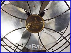 Antique Emerson 6250 K Reciprocating Fan Brass Blades Works Great Art Deco