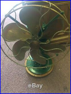 Antique Emerson Brass 6 Blade Cage 3 Speed Electric Fan Type 71666