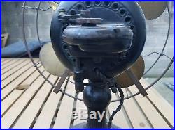 Antique Emerson Brass Blade Electric Fan 2210 Fancy Scalloped Base 55319 HTF USA