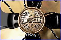 Antique Emerson Brass Blade Fan 29646 Circa 1920s Nice