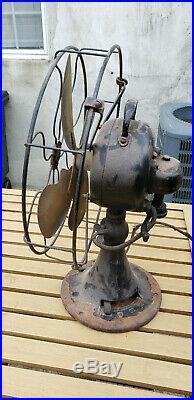 Antique Emerson Brass Blade Fan 29646 Electric Vtg HTF USA 1920s 12 Oscillating