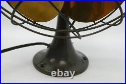 Antique Emerson Electric 6250-K Brass Blade Oscillating Desk Fan Broken Parts