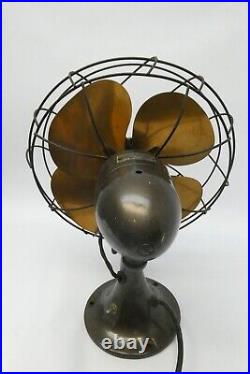 Antique Emerson Electric 6250-K Brass Blade Oscillating Desk Fan Broken Parts