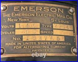 Antique Emerson Electric Fan 12 Brass Blades #29646 Oscillates Very Good Works