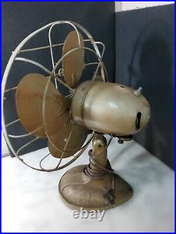 Antique Emerson Electric Table Fan Oscillating 2 Speeds 17x14 Inches