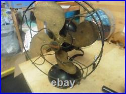 Antique Emerson FAN Electric 8 Brass LIKE Blade Cage Desk Ornate EARLY 1900'S