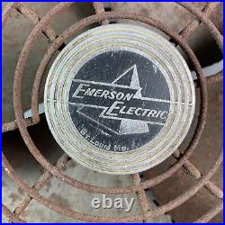 Antique Emerson Fan 4-Blade 16-inch type 77648-SP Oscillating Works See Desc