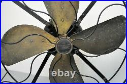 Antique Emerson Fan 4-Brass Blade 16-inch 73648 3-speed Oscillating WORKS