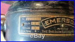 Antique Emerson Fan 6-Brass Blade 12-in, Model 17666 3-speed
