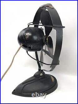 Antique Emerson Sea Gull Black Fan, 4-blade Desk Table Fan, Tested Working 12