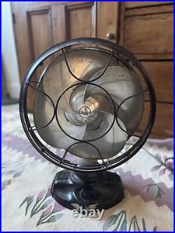 Antique Emerson Silver Swan 12 Oscillating Fan Art Deco Working