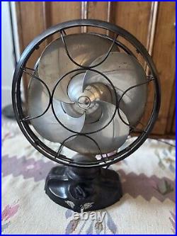 Antique Emerson Silver Swan 12 Oscillating Fan Art Deco Working