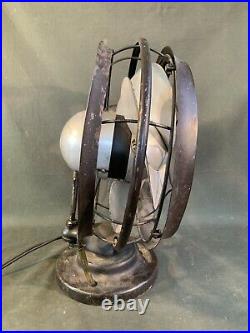 Antique Emerson Silver Swan Fan Works Vintage Art Deco Single Speed Fan