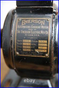 Antique Emerson industrial pancake utility motor for brass blade fan etc vintage