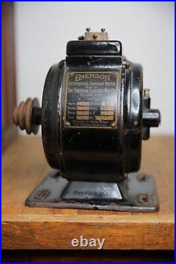 Antique Emerson industrial pancake utility motor for brass blade fan etc vintage