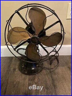 Antique Emerson type 29646 Three speed electric fan with Brass blades