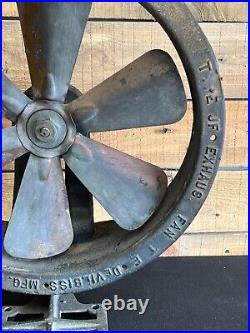 Antique Exhaust Fan DeVilbiss Mfg Co Compressed Air Brass Blades HTF