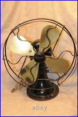 Antique Fan Brass Blades Vintage Wagner Model 9250 Oscillating Electric Fan Rare