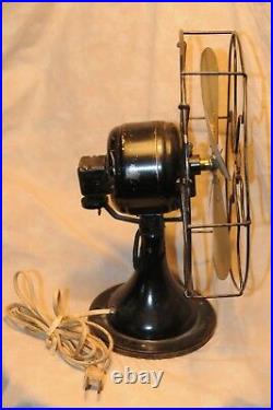 Antique Fan Brass Blades Vintage Wagner Model 9250 Oscillating Electric Fan Rare