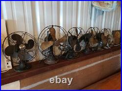 Antique Fan Collection Lot Of 14 westinghouse emerson victor century GE brass
