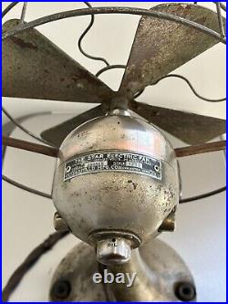 Antique Fitzgerald MFG Co. The Star Electric Fan style1200 Working Condition