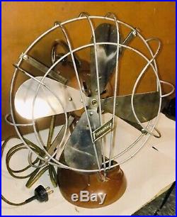 Antique Fitzgerald Rare Art Deco Shape Electric Fan 10 Cage