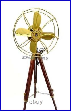 Antique Floor Standing Electric Fan Royal Navy London Fan Collectible Tripod