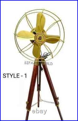 Antique Floor Standing Electric Fan Royal Navy London Fan Collectible Tripod