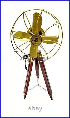 Antique Floor Standing Electric Fan Royal Navy London Fan Collectible Tripod