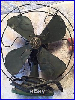 Antique G. E Desktop 4-Blade General Electric Collectible Working Fan