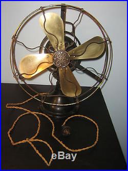 Antique GE 12 Brass Blade Fan