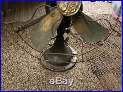 Antique GE Alternating Current Electric Fan Pat. Feb. 6, 1908 Type AVV cat 34017