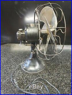 Antique GE Art Deco Oscillating Electric Fan Wall Mountable Works Needs TLC